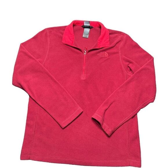 The North Face Fleece 1/4 Zip Pullover Mens S Red Outdoors Preppy - Picture 1 of 7